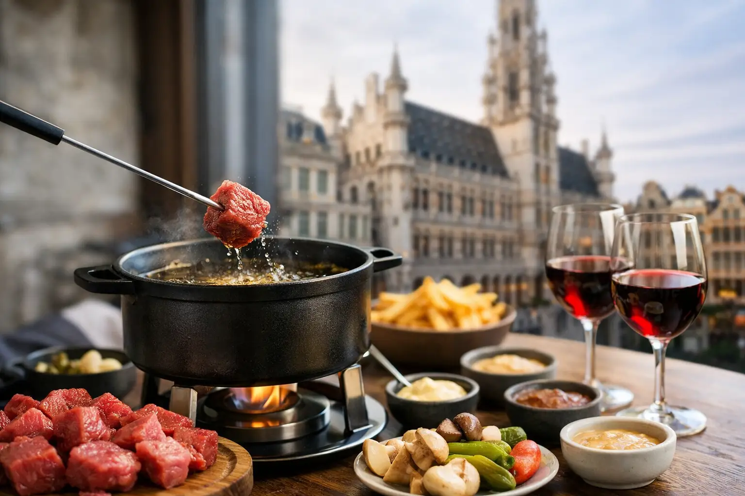 Fondue bourguignonne, Au Repos des Chasseures, Watermael-Boitsfort