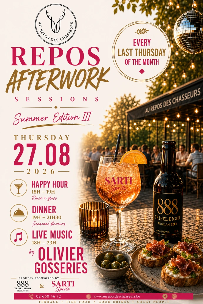 Afterwork,au repos des chasseurs, restaurant watermael-boitsfort