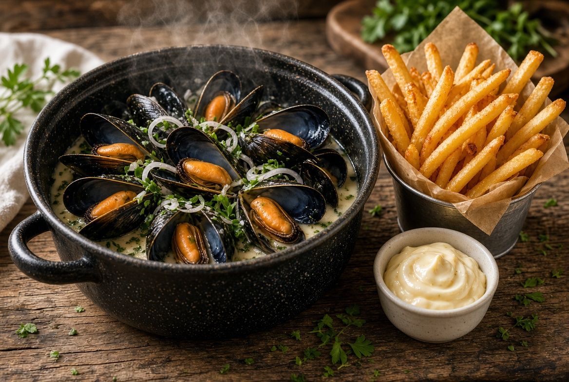 moules frites, au repos des chasseurs, restaurant bistronomique, brasserie bruxelles, Watermael-Boitsfort