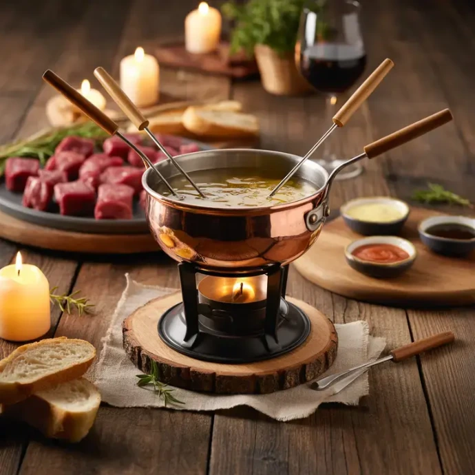 Fondue bourguignonne, Au Repos des Chasseurs, Restaurant Bistronomique, Watermael-Boitsfort